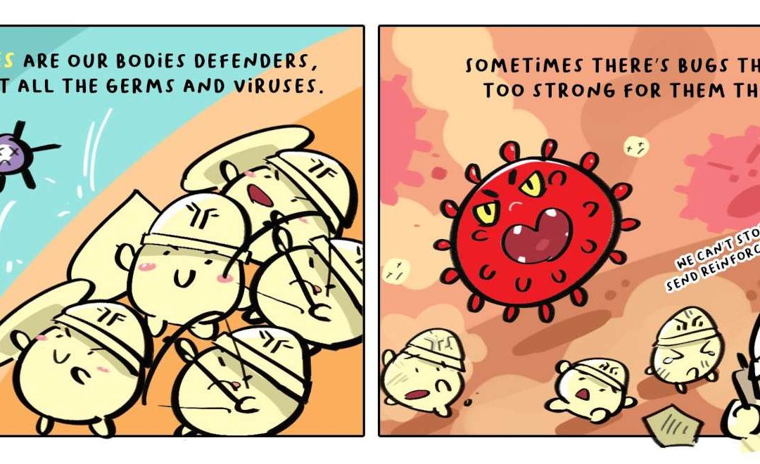 covid vs immunue system comic