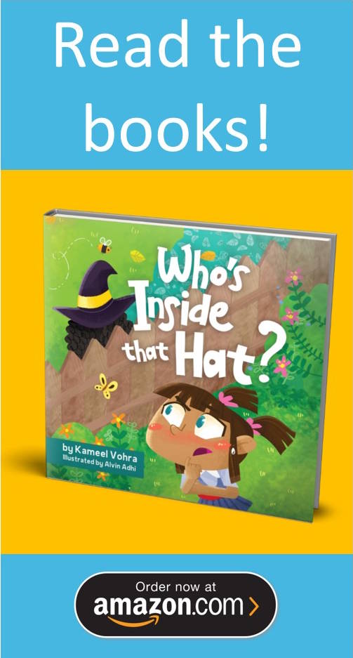 Who's inside that hat? Children's book banner